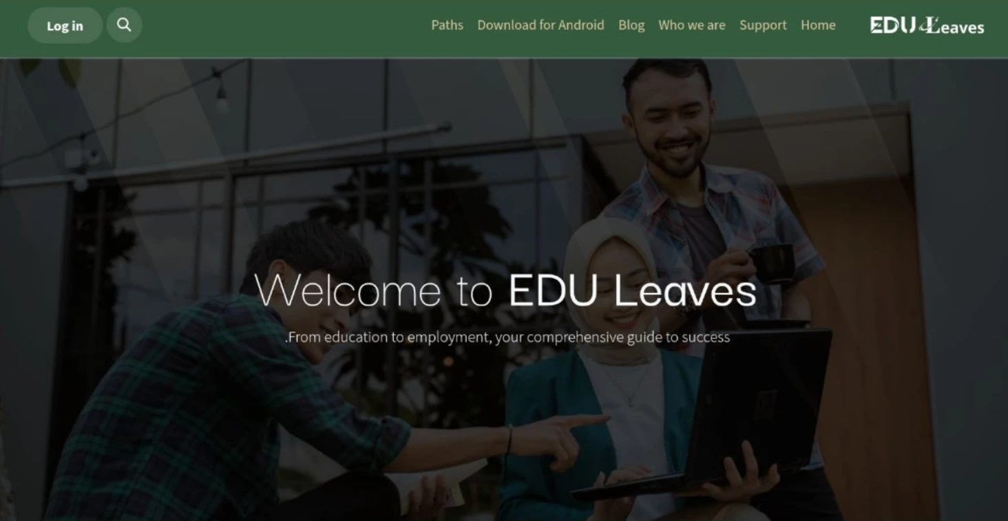 EDU Leaves website's home page